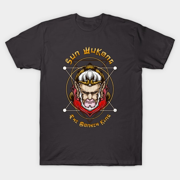 Sun Wukong Monkey King Chinese Myth for Wuxia Kung Fu Fans T-Shirt by KennefRiggles